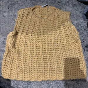 Zara Mustard Chunky Knit Sweater Vest